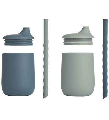 Liewood Becher m. Strohhalme - Silikon - 2er-Pack - Ellis - Whal