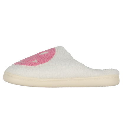 By Str Slippers - White/Pink w. Smiley