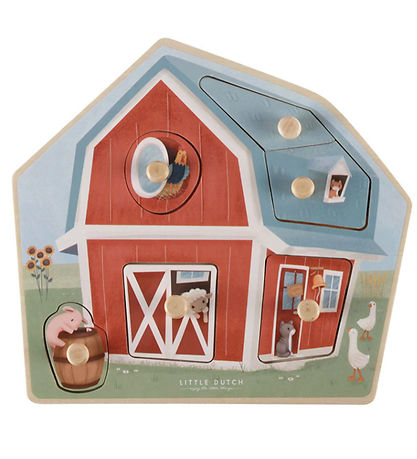 Little Dutch Jigsaw Puzzle - Wood - 6 Bricks - Little Farm