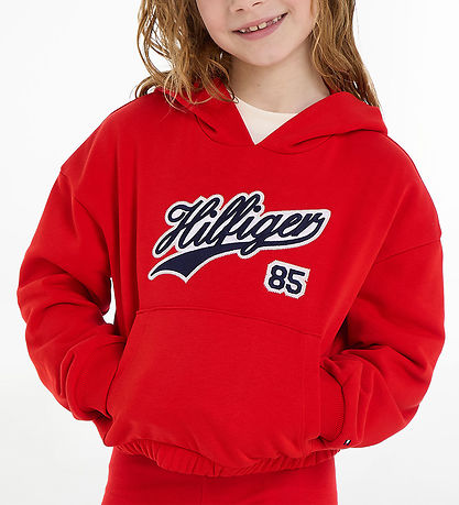 Tommy Hilfiger Kapuzenpullover - Hilfiger Script - Fierce Red
