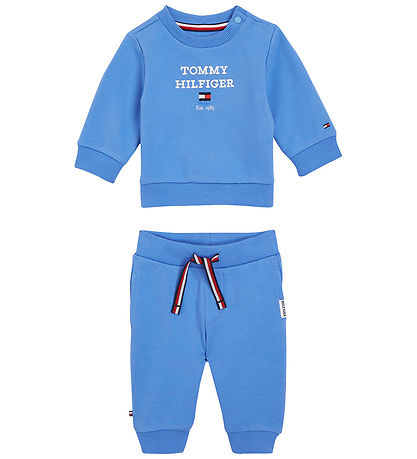 Tommy Hilfiger Sweat Set - Baby TH Logo - Blue Spell