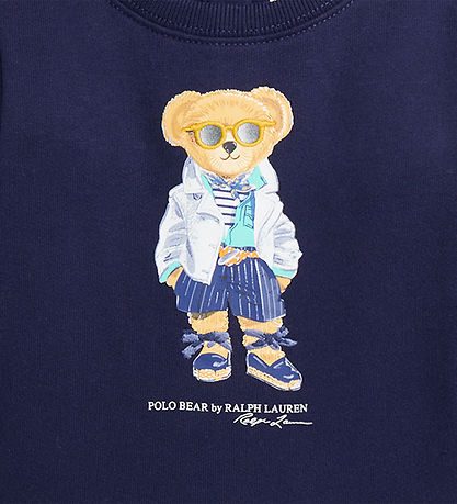 Polo Ralph Lauren Klnning m. Bloomers - Marinbl m. Gosedjur