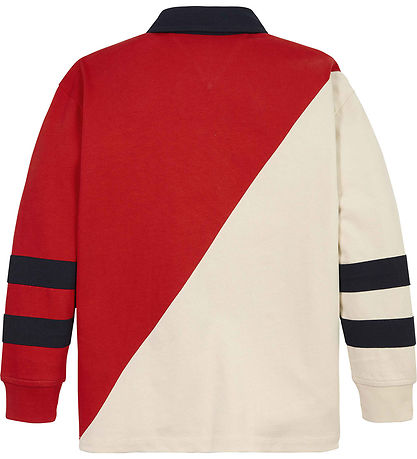 Tommy Hilfiger Poloshirt - Farbblock Rugby - Rot/Weiß