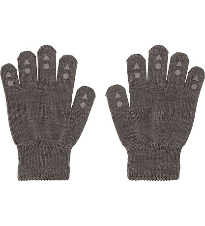 GoBabyGo Gloves - Knitted - Wool - Brown Melange w. Dapper