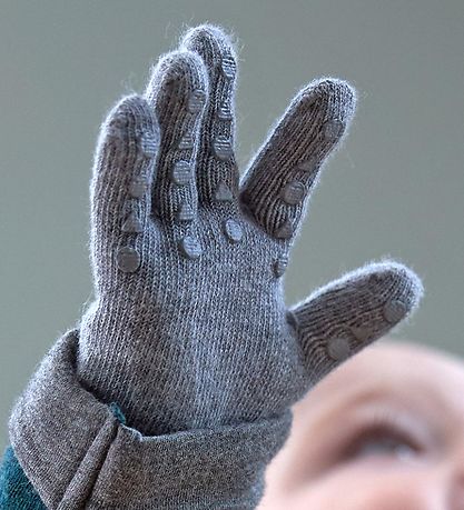 GoBabyGo Gloves - Knitted - Wool - Brown Melange w. Dapper