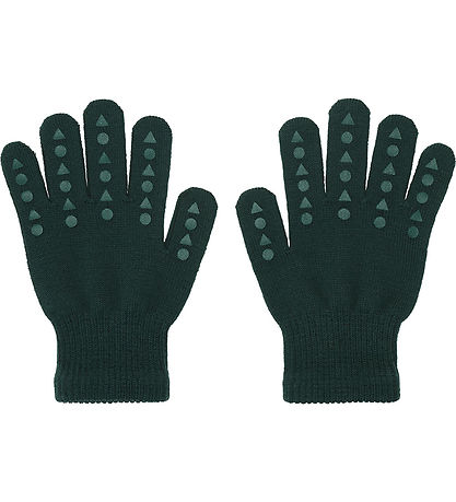 GoBabyGo Gloves - Knitted - Wool - Forest Green w. Dapper