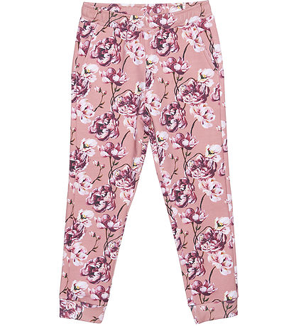 Minymo Trousers - Ash Rose w. Flowers