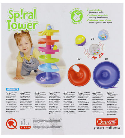 Quercetti Kugelbahn - Spiral Turm - 10 Teile - 6501