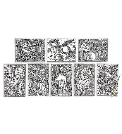 Ooly Magic Coloring Sheets - Hidden Colors - 8 pcs - Magic Frien