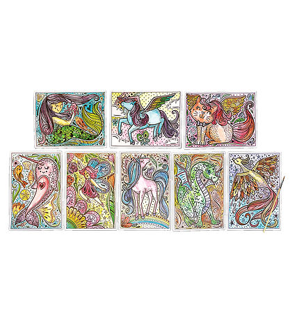 Ooly Magic Coloring Sheets - Hidden Colors - 8 pcs - Magic Frien