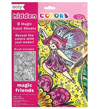 Ooly Magic Coloring Sheets - Hidden Colors - 8 pcs - Magic Frien