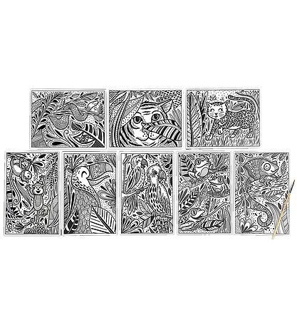 Ooly Magic Coloring Sheets - Hidden Colors - 8 pcs - Magic Jungl