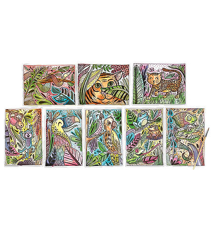 Ooly Magic Coloring Sheets - Hidden Colors - 8 pcs - Magic Jungl
