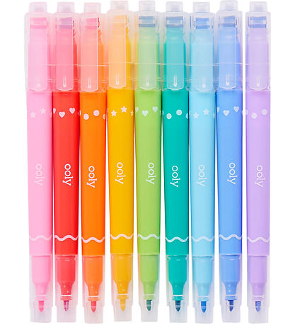 Ooly Dubbelzijdig Markers - 9 stk - Confetti Stempel