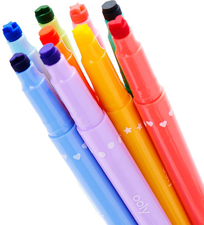 Ooly Dubbelzijdig Markers - 9 stk - Confetti Stempel