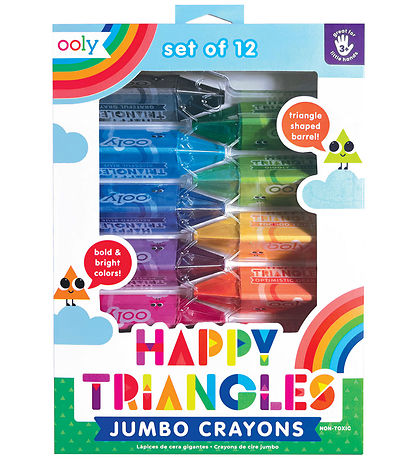 Ooly Värikynä - 12 kpl - Jumbo - Happy Kolmiot
