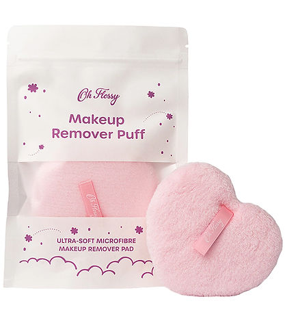 Oh Flossy Makeup Remover-Koddi - Hjarta - Bleikt