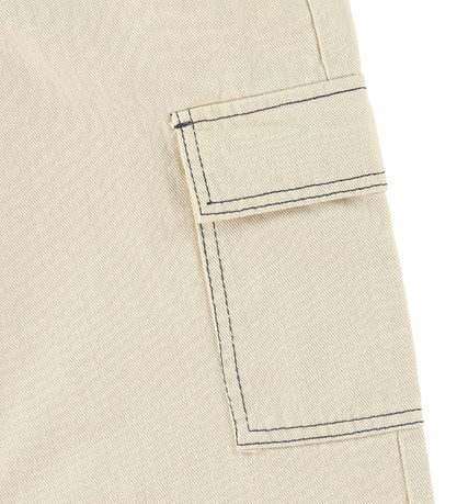 LMTD Trousers - Cargo - NlnUtizza - Oatmeal/Black Stitches