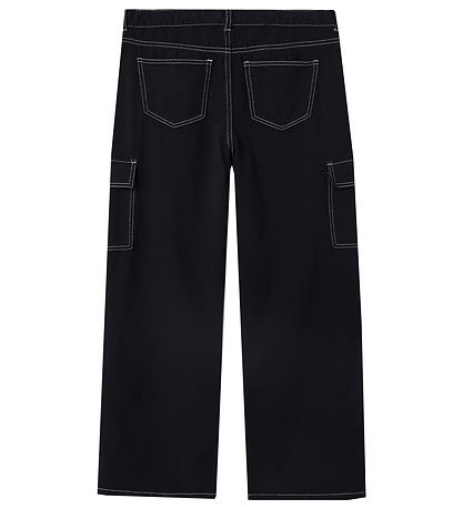 LMTD Byxor - Cargo - NlnUtizza - Black/White Sömmar