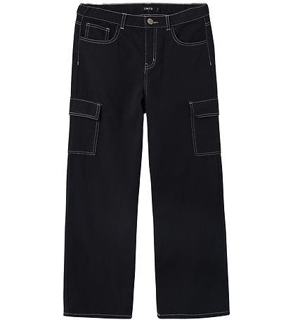 LMTD Byxor - Cargo - NlnUtizza - Black/White Sömmar
