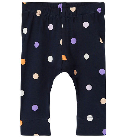 Name It Leggings - NbfTunna - Dark Sapphire w. Dots