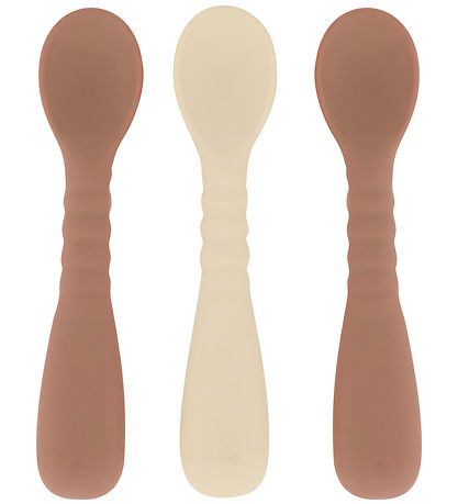 Mikk-Line Spoons - 3-Pack - Silicone - Brown Sugar/White Swan