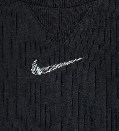 Nike Tröja/Byxor - Rib - Svart m. Logotyper