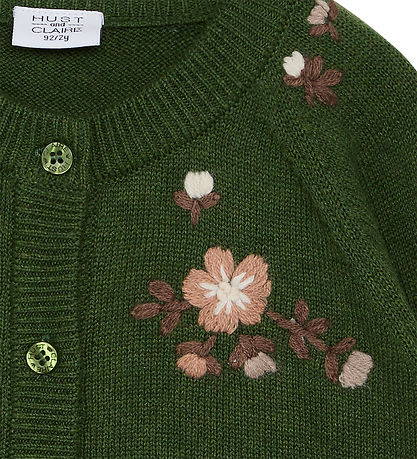 Hust and Claire Cardigan - Carlota - Knitted - Green Lake w. Flo