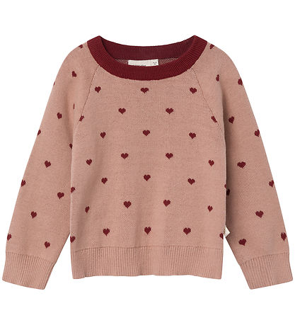 Lil' Atelier Blouse - Knitted - NmfSaran - Nougat w. Hearts
