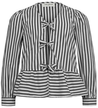 Sofie Schnoor Girls Shirt - Mdesert grey/White Striped