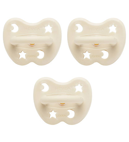 Hevea Dummies - 0-3 Mths. - 3-Pack - Natural Rubber - Milky Whit