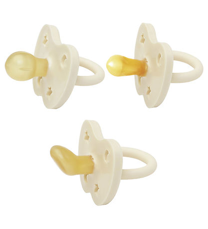 Hevea Dummies - 0-3 Mths. - 3-Pack - Natural Rubber - Milky Whit