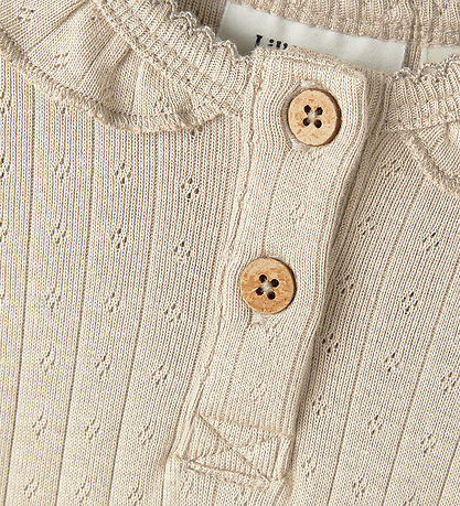 Lil' Atelier Bodysuit l/s - Noos - NbfRachel - Fog w. Pointelle