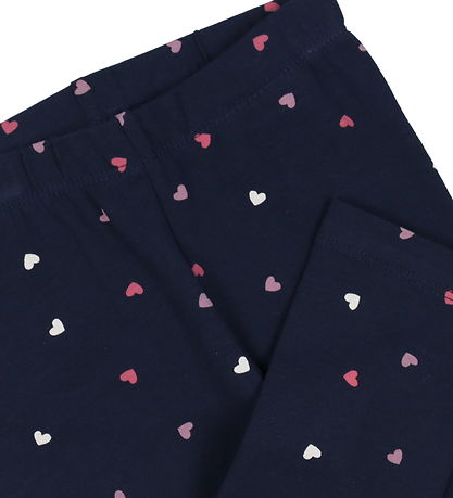 Name It Leggings - Noos - NkfVivian - Dark Sapphire M. Hjörtu
