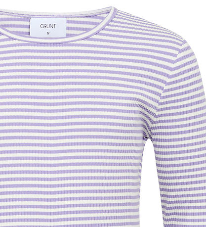 Grunt Bluse - Nastola - Rib - Lila/Weiß gestreift