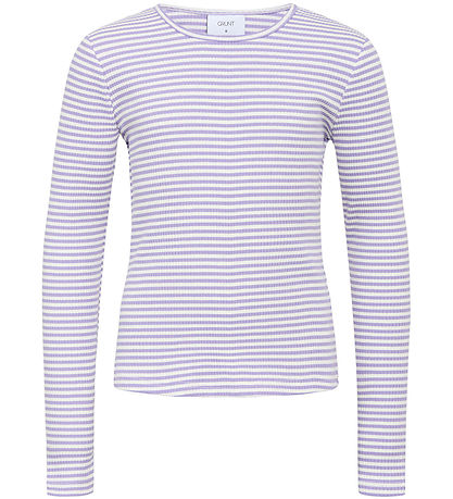 Grunt Bluse - Nastola - Rib - Lila/Weiß gestreift
