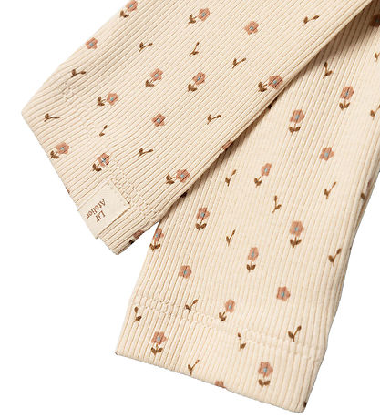Lil' Atelier Leggings - NbfGago - Noos - Fog w. Flowers