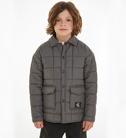 Calvin Klein Thermojacke - Quilted Abzeichen - Dunkelgrau