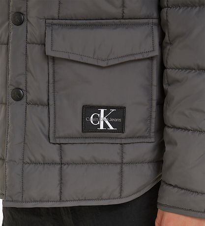 Calvin Klein Thermojacke - Quilted Abzeichen - Dunkelgrau