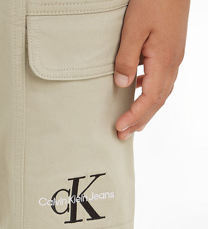 Calvin Klein Trousers - Sateen Cargo - Plaza Taupe
