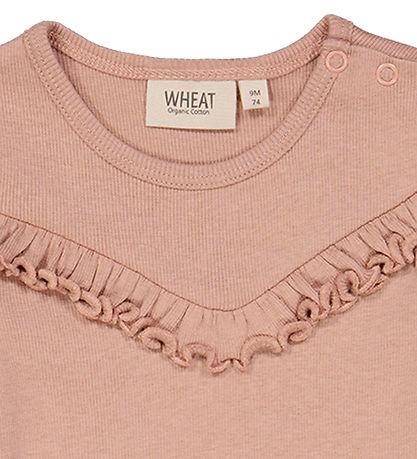 Wheat Justaucorps m/c - Rib - Rose Down av. Volants