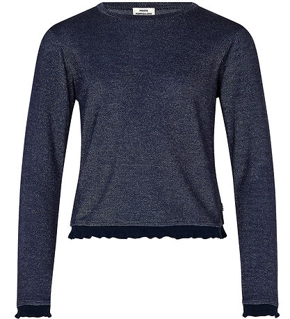 Mads Nørgaard Bluse - Trisa - Navy/Silber Glitzer