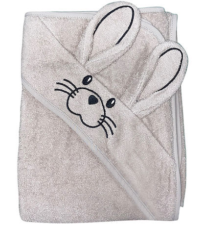 Nørgaard Madsens Baby towel - 100x100 cm - Brown w. Rabbit ears