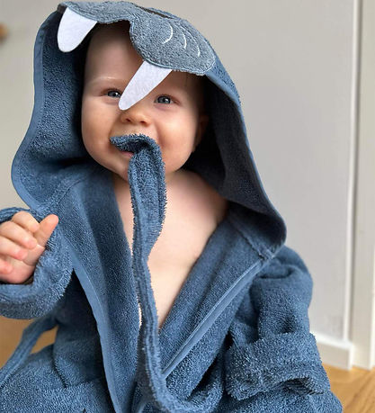 Nørgaard Madsens Bathrobe - Middle Blue w. Walrus