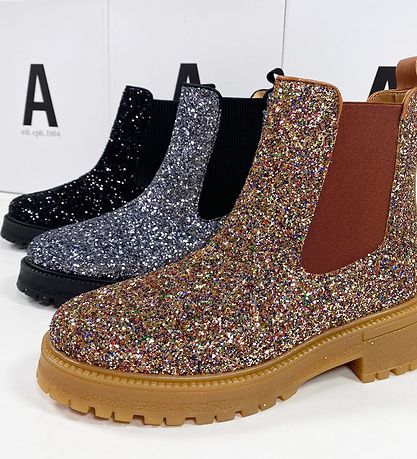 Angulus Stiefel Chelsea Multi Glitter Tan Kognac KW DE