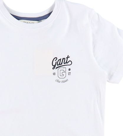 GANT Stuttermabolur - Grafík - White