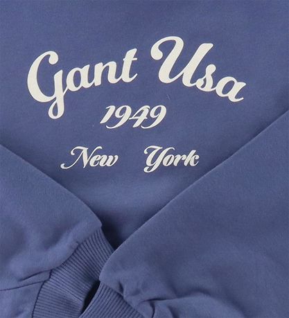 GANT Peysa - Oversized Lógó - Þvegið Blue
