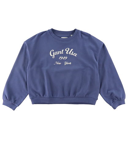 GANT Peysa - Oversized Lógó - Þvegið Blue