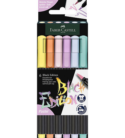 Faber-Castell Markers - Black Edition - 6 pcs - Pastel