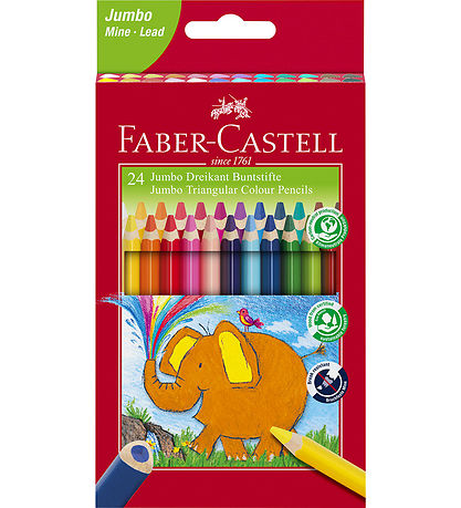 Faber-Castell Frgpennor - Triangulr - Jumbo - 5,4 mm - 24 st